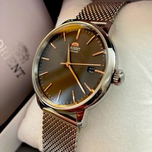 Orient Maestro 40mm Dress Watch - Dark Grey Dial Rose Gold Indices - Nearly New